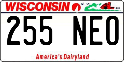 WI license plate 255NEO