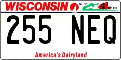 WI license plate 255NEQ
