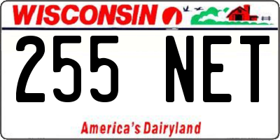 WI license plate 255NET