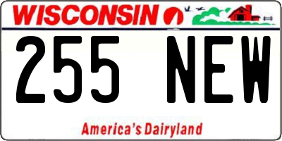 WI license plate 255NEW
