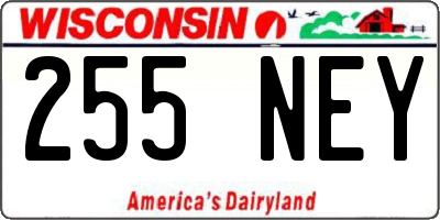 WI license plate 255NEY