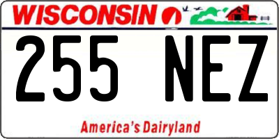 WI license plate 255NEZ