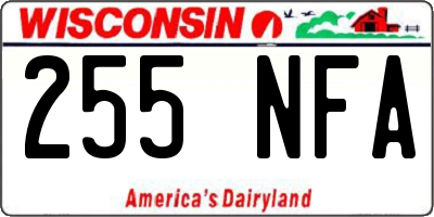 WI license plate 255NFA