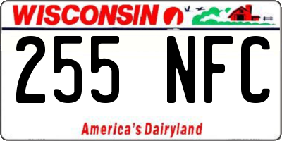 WI license plate 255NFC