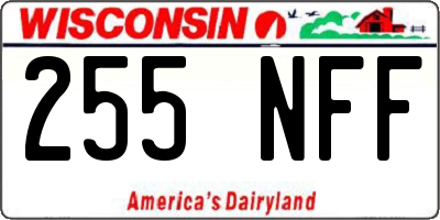 WI license plate 255NFF