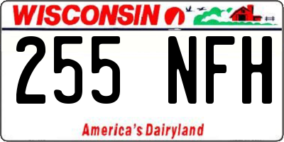 WI license plate 255NFH