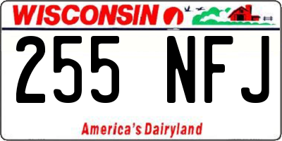 WI license plate 255NFJ