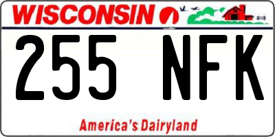 WI license plate 255NFK