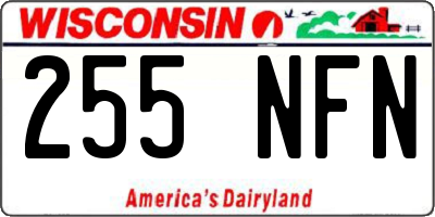 WI license plate 255NFN