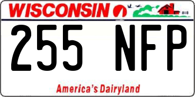 WI license plate 255NFP