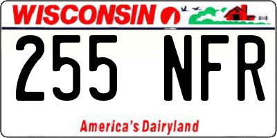 WI license plate 255NFR