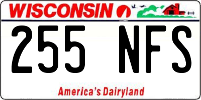 WI license plate 255NFS