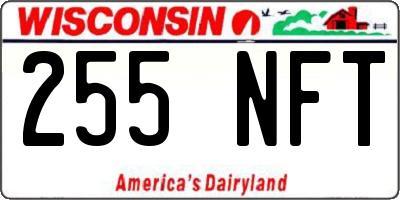 WI license plate 255NFT