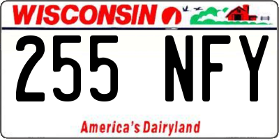 WI license plate 255NFY