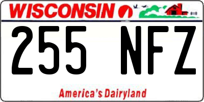 WI license plate 255NFZ
