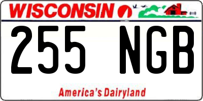 WI license plate 255NGB