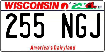 WI license plate 255NGJ