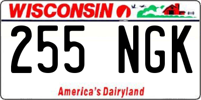 WI license plate 255NGK