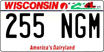 WI license plate 255NGM