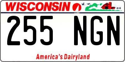 WI license plate 255NGN