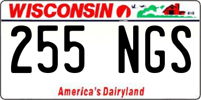 WI license plate 255NGS
