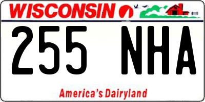 WI license plate 255NHA