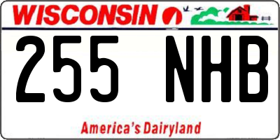 WI license plate 255NHB