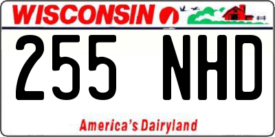 WI license plate 255NHD