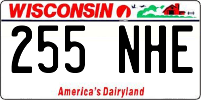 WI license plate 255NHE