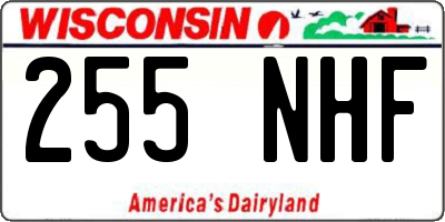 WI license plate 255NHF
