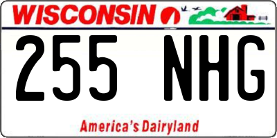 WI license plate 255NHG