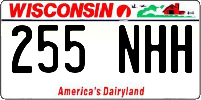 WI license plate 255NHH