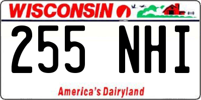 WI license plate 255NHI