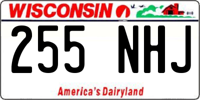 WI license plate 255NHJ
