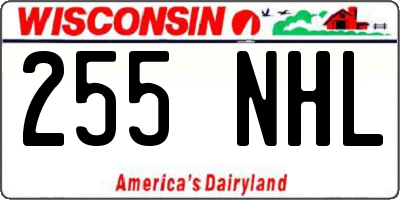 WI license plate 255NHL