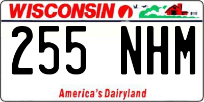 WI license plate 255NHM
