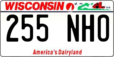 WI license plate 255NHO