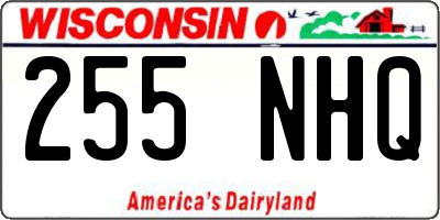 WI license plate 255NHQ