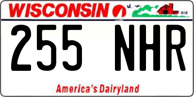 WI license plate 255NHR