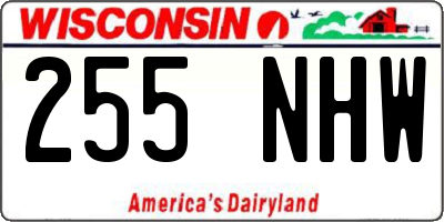 WI license plate 255NHW