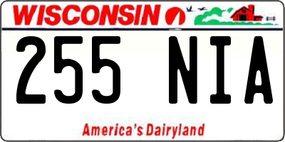 WI license plate 255NIA
