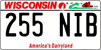 WI license plate 255NIB