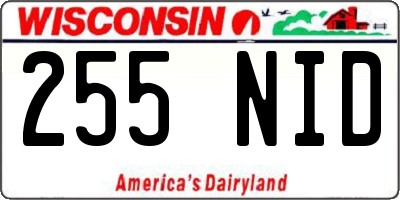 WI license plate 255NID