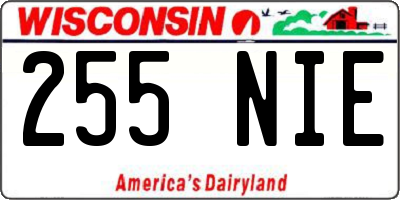 WI license plate 255NIE