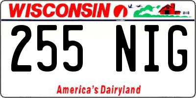 WI license plate 255NIG