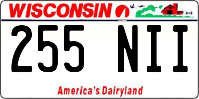 WI license plate 255NII