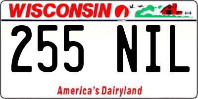 WI license plate 255NIL