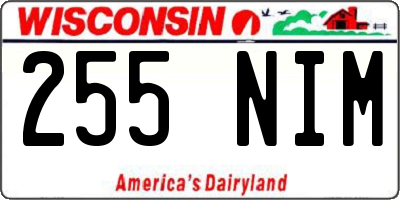 WI license plate 255NIM