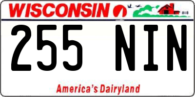 WI license plate 255NIN