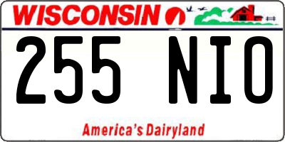 WI license plate 255NIO